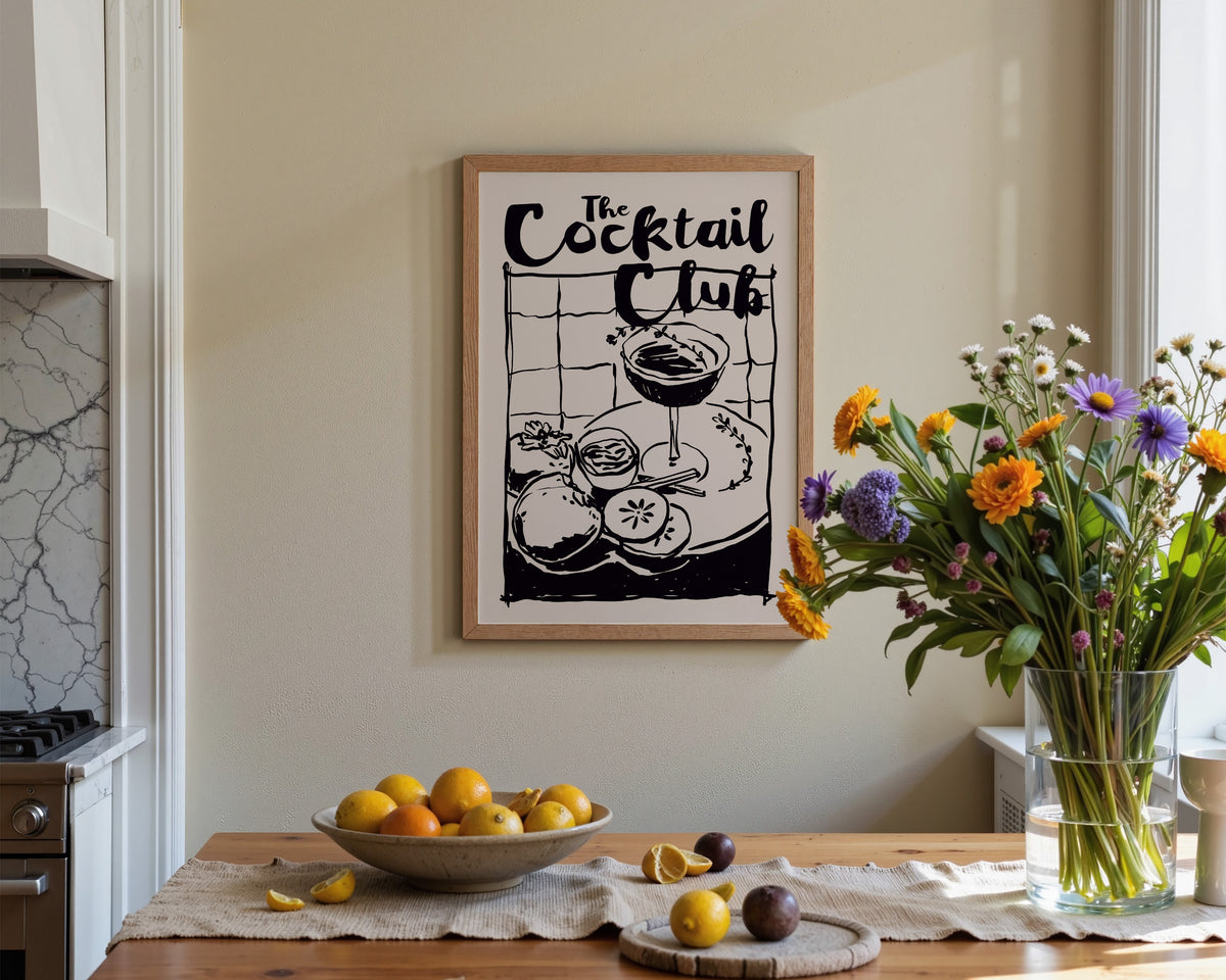 The Cocktail Club In Black Print