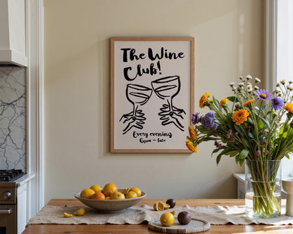 The Wine Club In Black Print