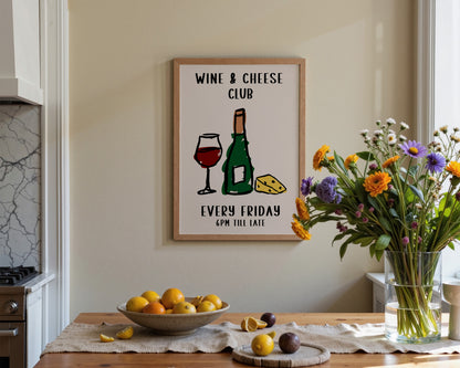 Wine And Cheese Club Print