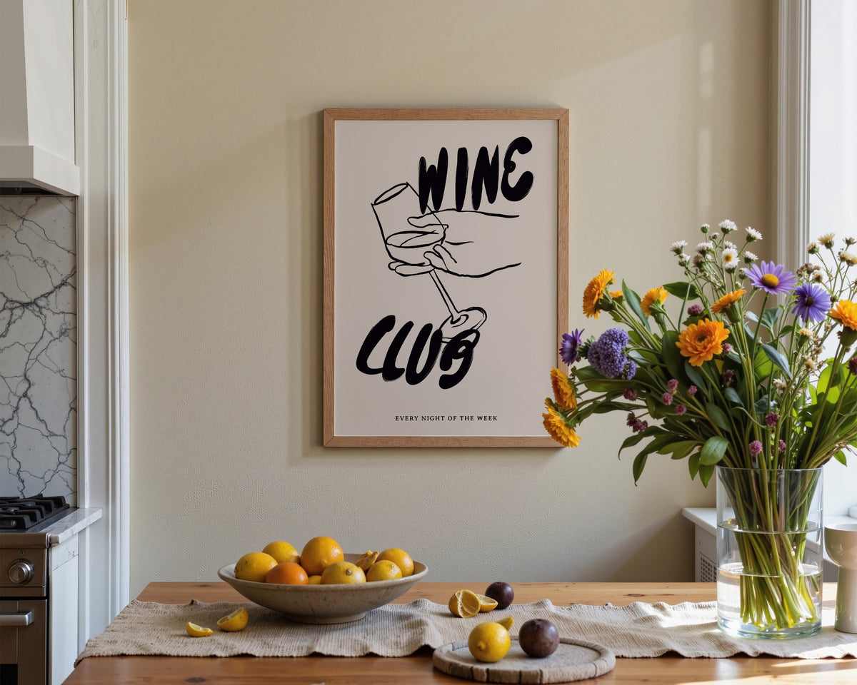 Wine Club In Black Print