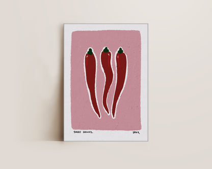 Three Chillis Canvas