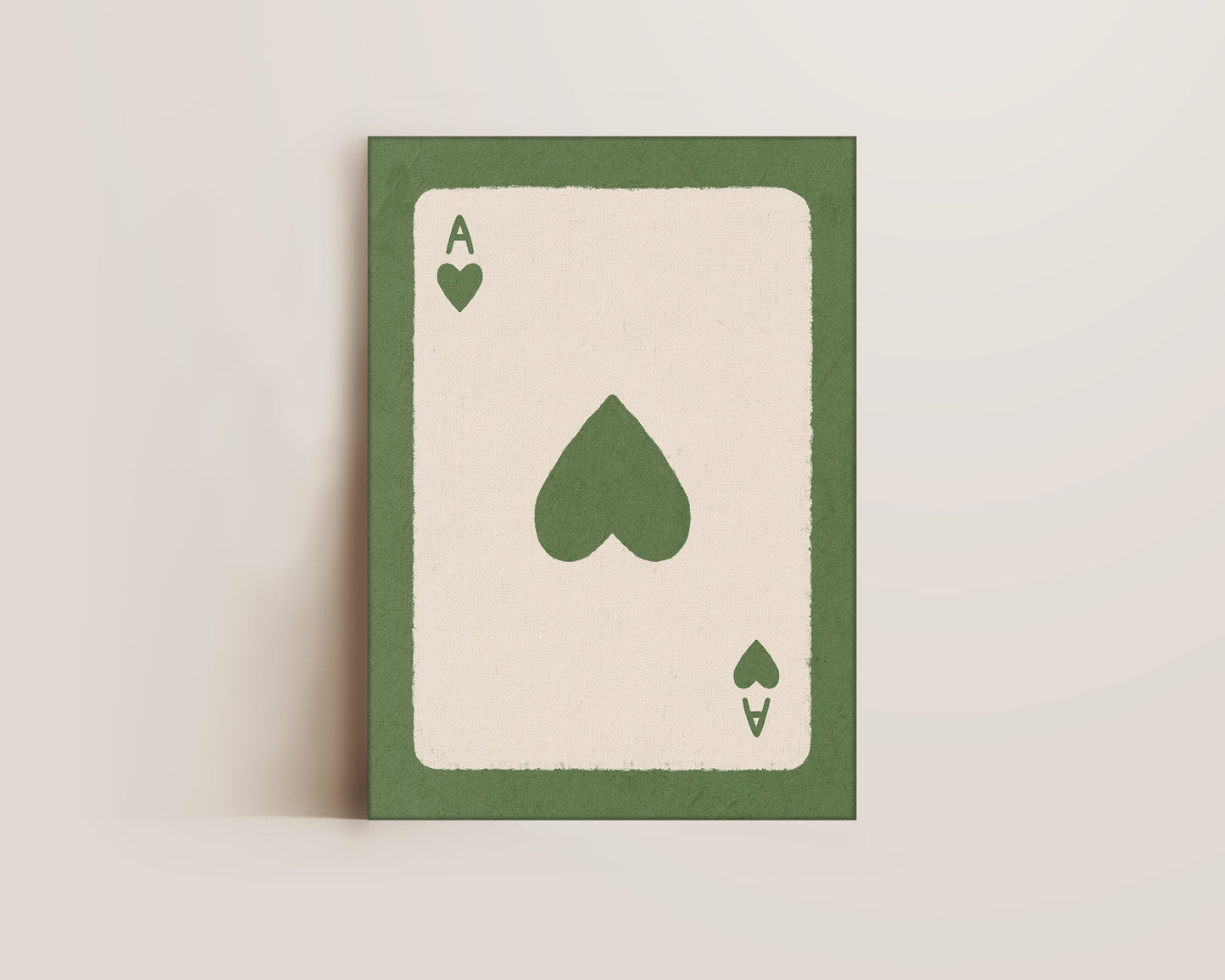Ace Of Hearts Green Canvas