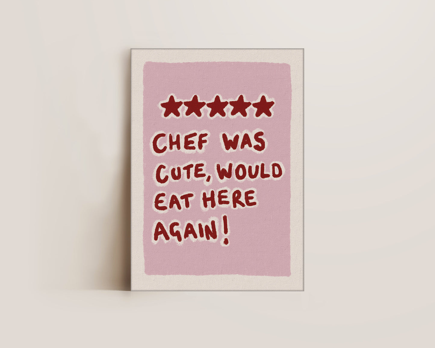 Chef Was Cute Pink Canvas