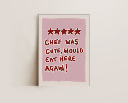 Chef Was Cute Pink Canvas