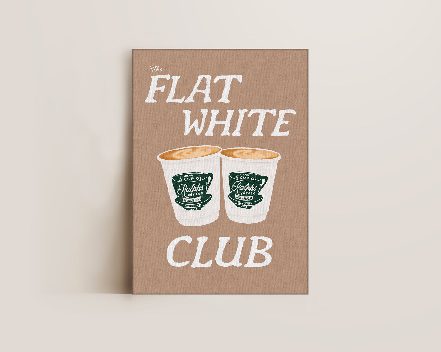 Flat White Club Brown Canvas