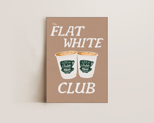 Flat White Club Brown Canvas