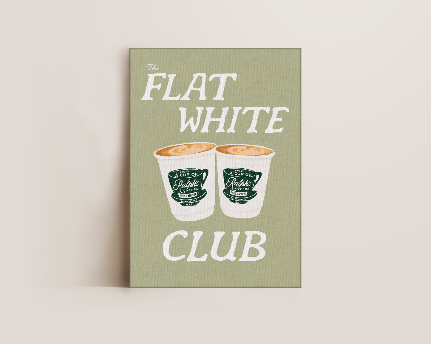 Flat White Club Green Canvas