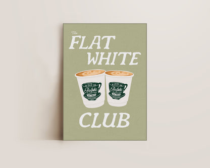 Flat White Club Green Canvas
