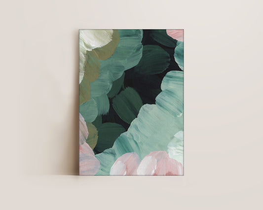 Forest Green & Pink No. 1 Canvas