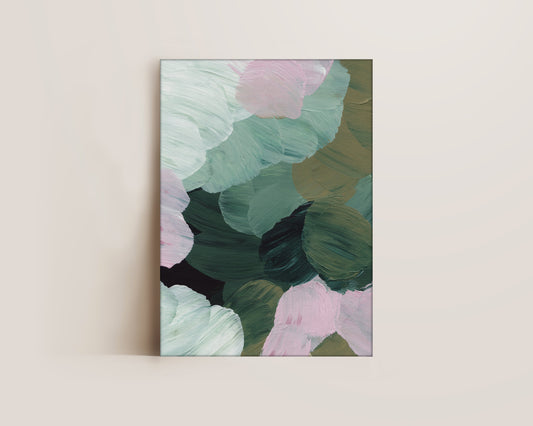 Forest Green & Pink No. 2 Canvas