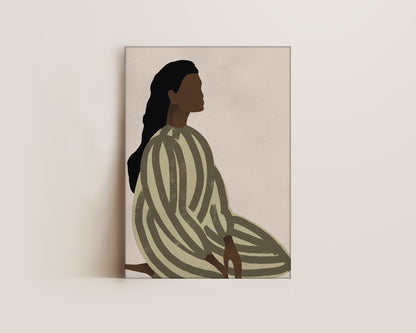 Green Striped Lady Canvas