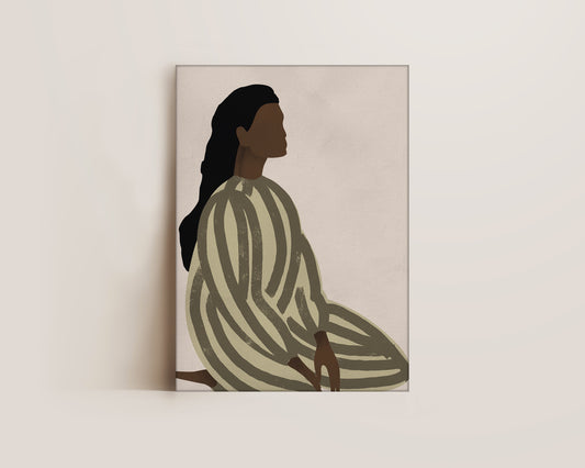 Green Striped Lady Canvas