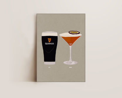 Guinness & Pornstar Martini Canvas