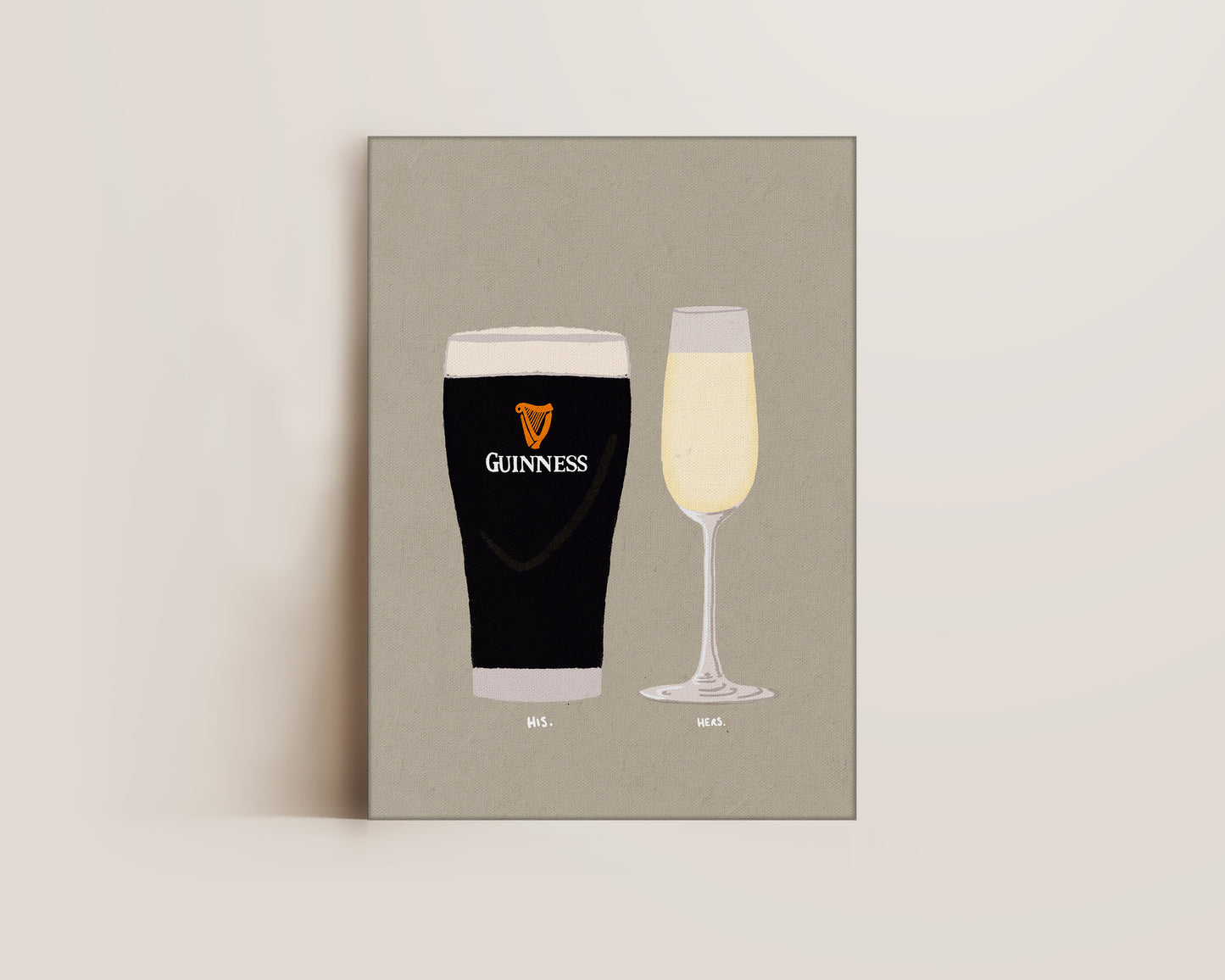 Guinness & Prosecco Glass Canvas