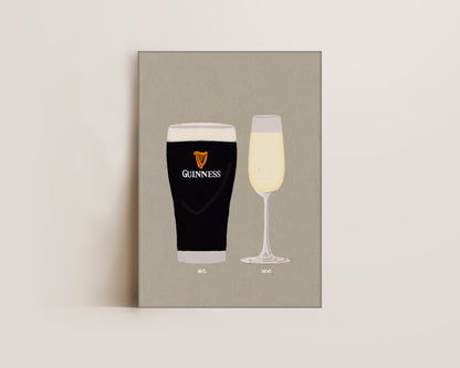 Guinness & Prosecco Glass Canvas
