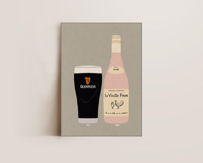 Guinness & Chicken Wine Canvas