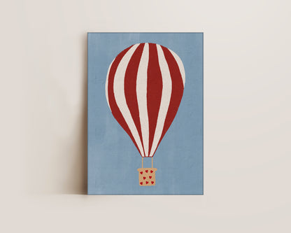 Hot Air Balloon Hearts Canvas