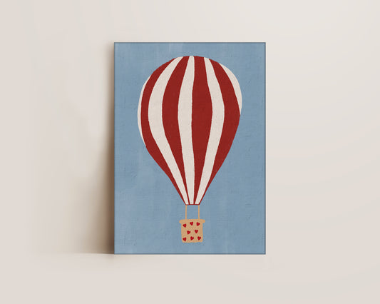 Hot Air Balloon Hearts Canvas