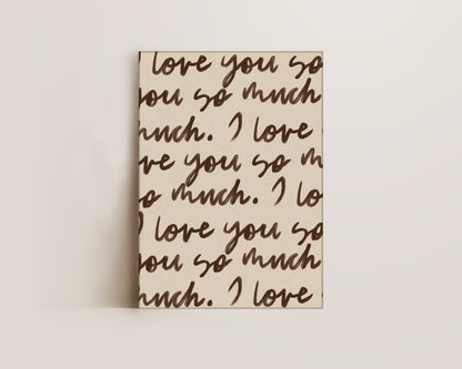 I Love You So Much Portrait Canvas