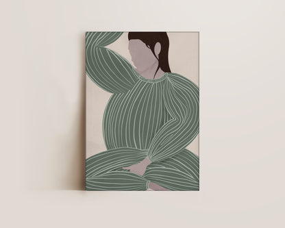 Green Striped Lady No.2 Canvas