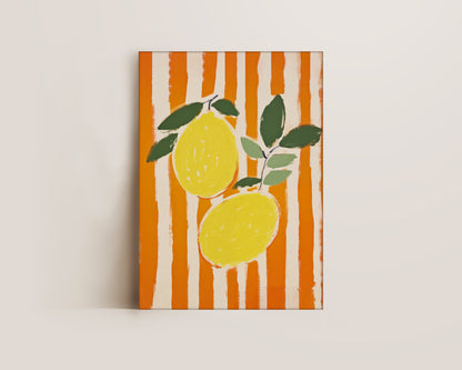 Striped Lemons Canvas