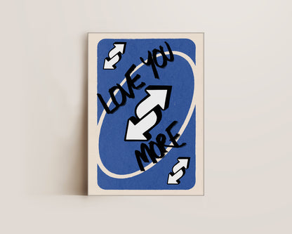 Love You More Blue Canvas