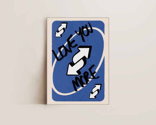 Love You More Blue Canvas