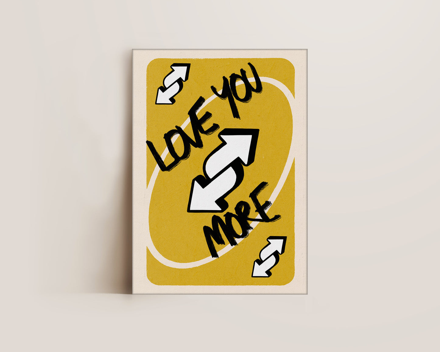 Love You More Yellow Canvas