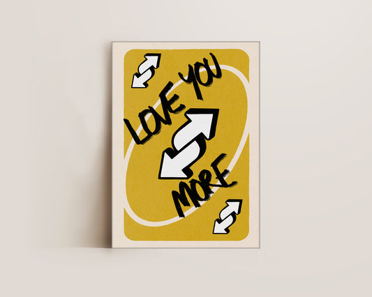 Love You More Yellow Canvas