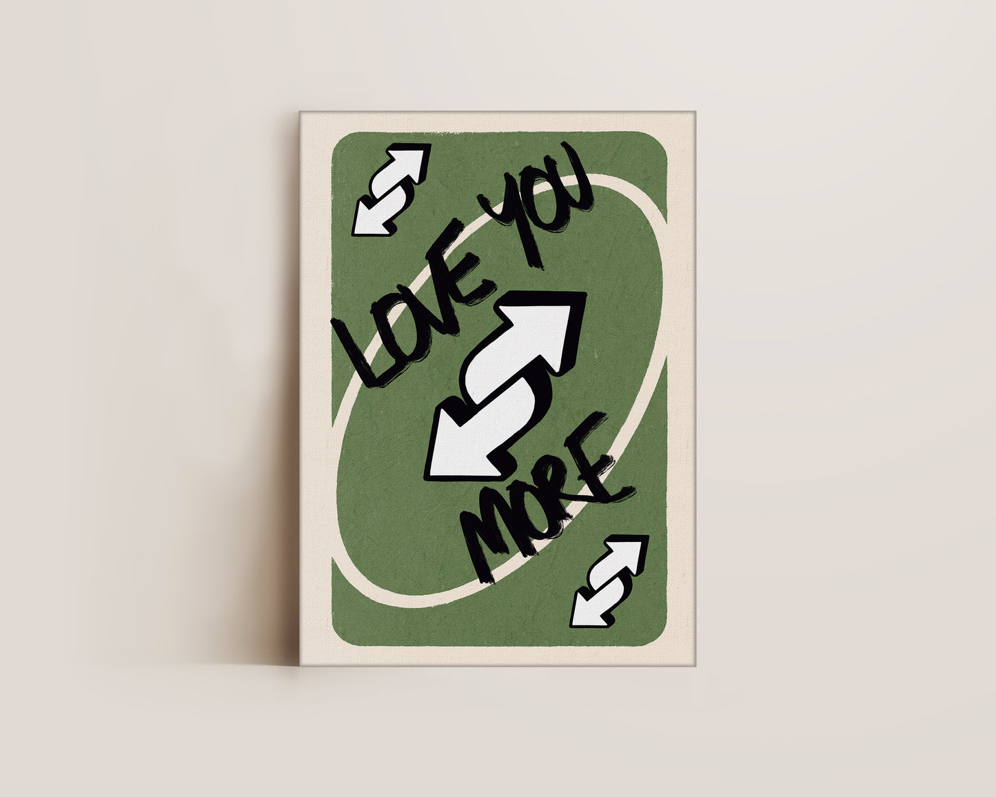 Love You More Green Canvas