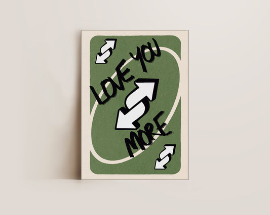 Love You More Green Canvas