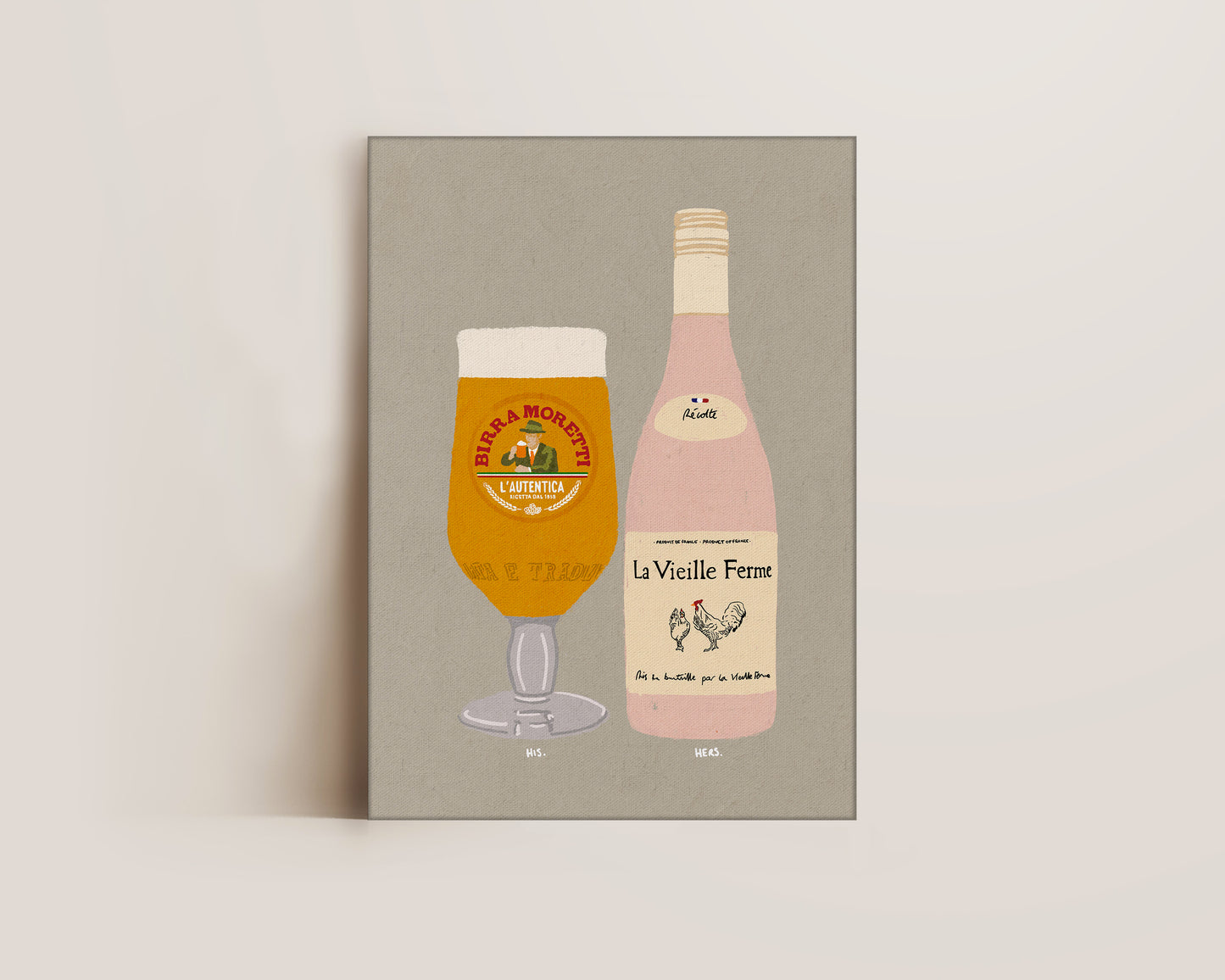 Moretti & Chicken Wine Canvas