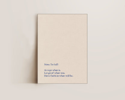 Note To Self Canvas