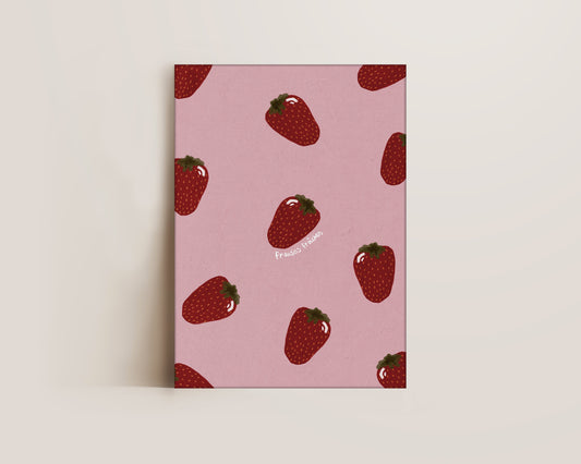 Pink Strawberries Canvas