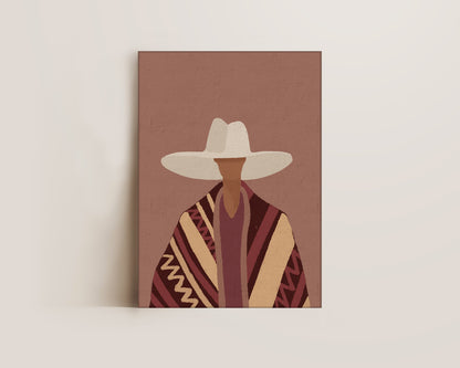 Poncho Cowgirl Canvas