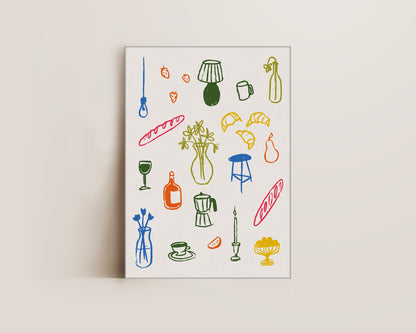 Retro Dinner Table Canvas