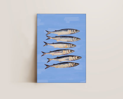 Blue Sardines Canvas