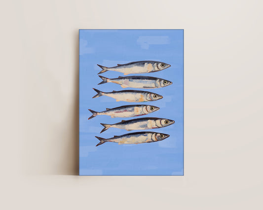 Blue Sardines Canvas