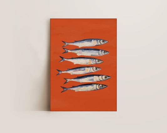 Burnt Orange Sardines Canvas