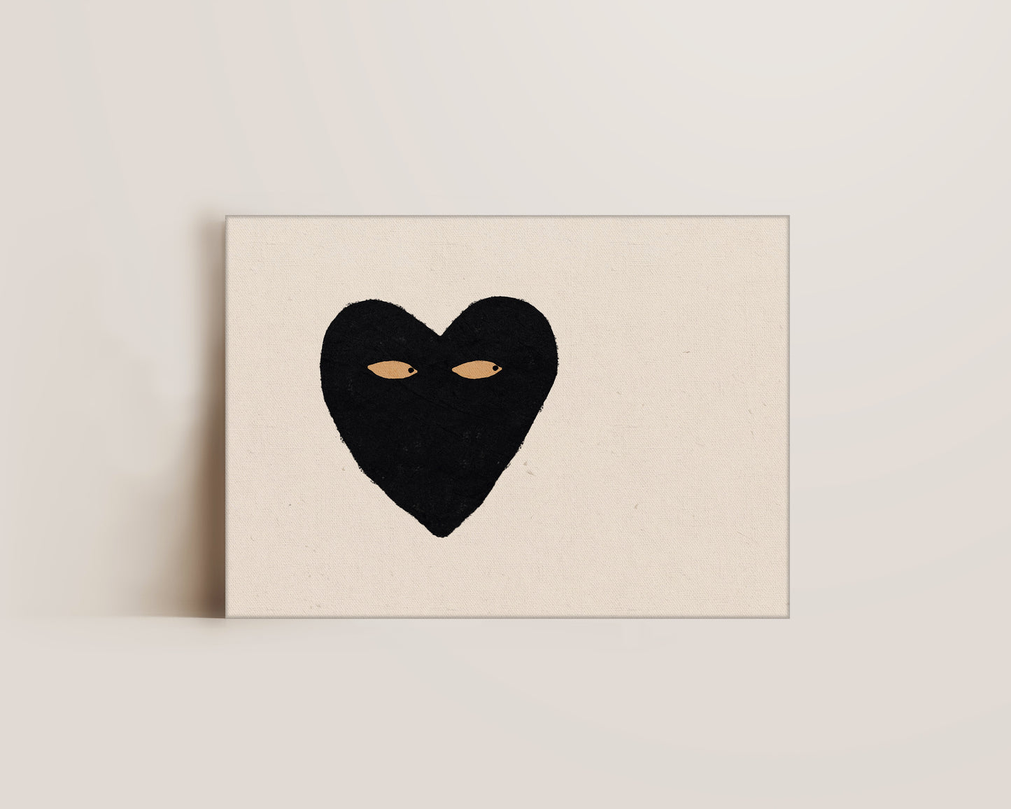 Black Heart Side Eye Canvas