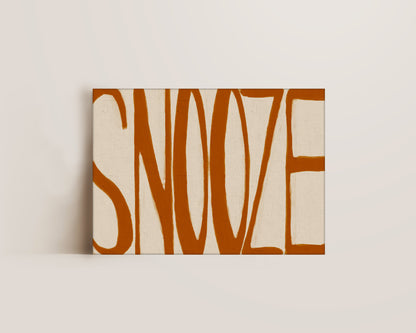 Snooze Burnt Orange Canvas