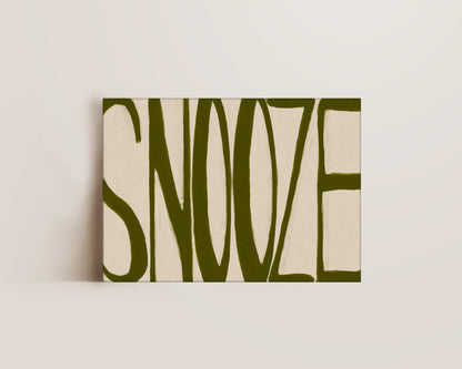 Snooze Olive Canvas