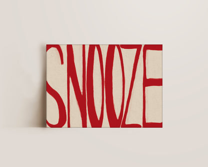 Snooze Red Canvas