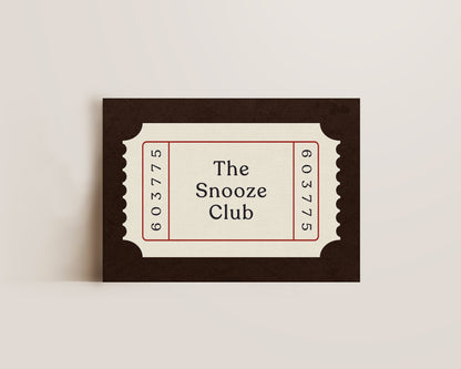 The Snooze Club Ticket Canvas