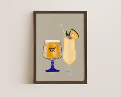 Kronenburg Blanc 1664 Pint & Pina Colada Print