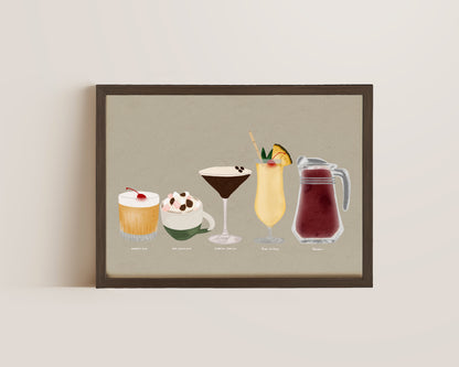 Five Drinks Print