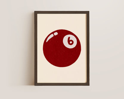 6 Ball Red Print