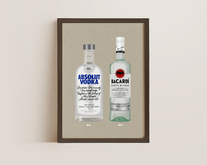 Absolut Vodka & Bacardi White Rum Print