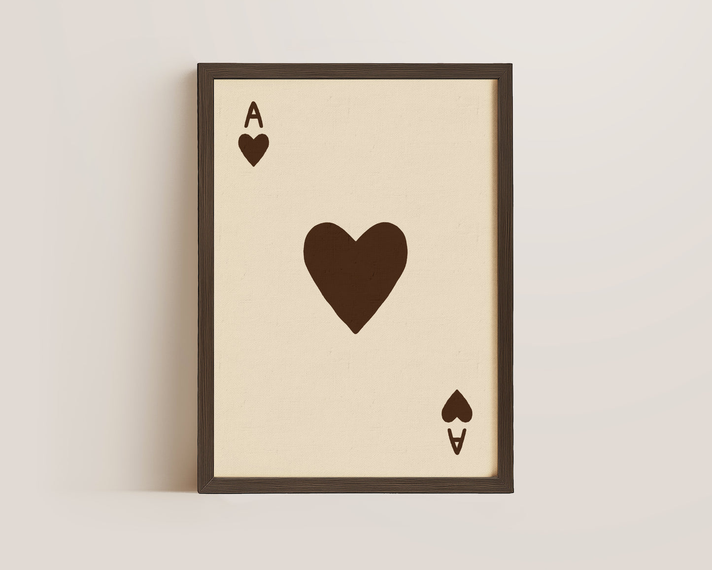 Ace Of Hearts Brown Print