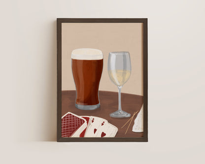 Ale & White Wine Date Night Print